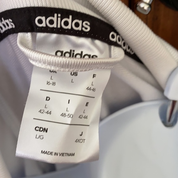 NEW Adidas  track Jacket White with black stripes - Picture 9 of 10